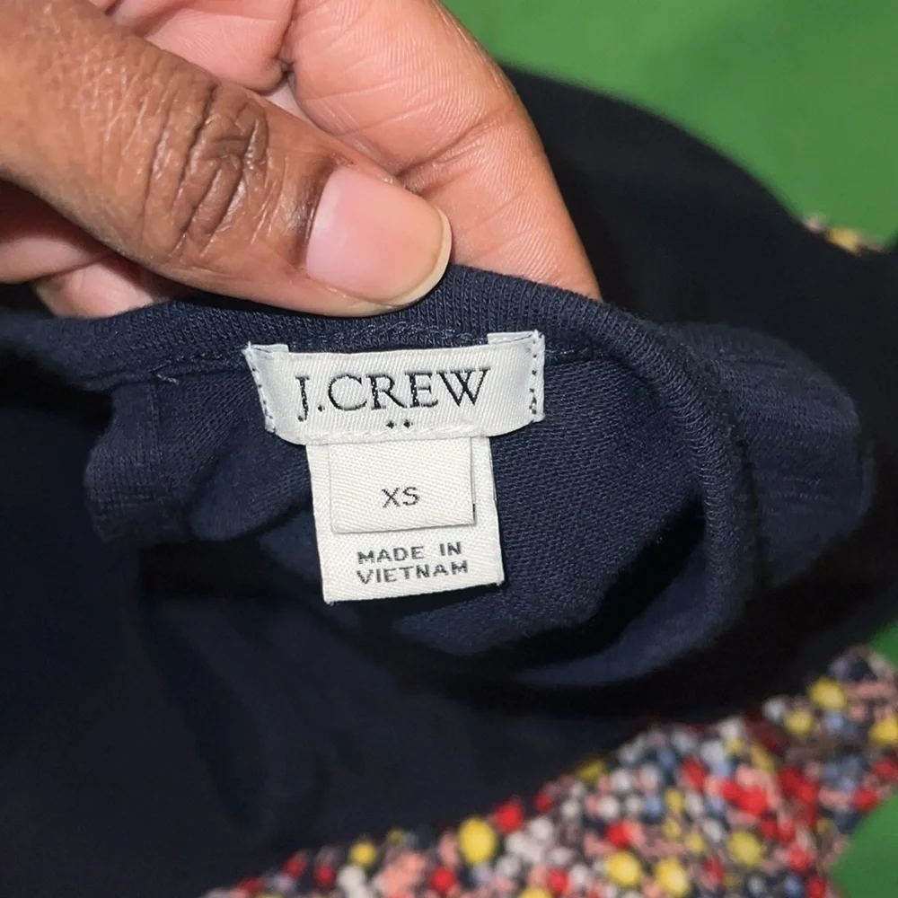 J.Crew Navy Blue Tank Top with Colorful Hem size XS